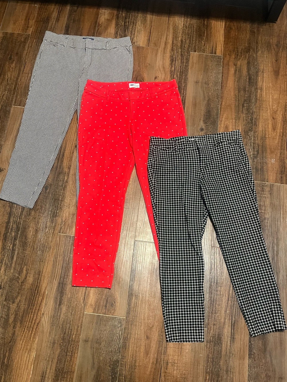 OLD NAVY Pixie Pant Bundle (3), Houndstooth, Polka Dot, Plaid - Size 10